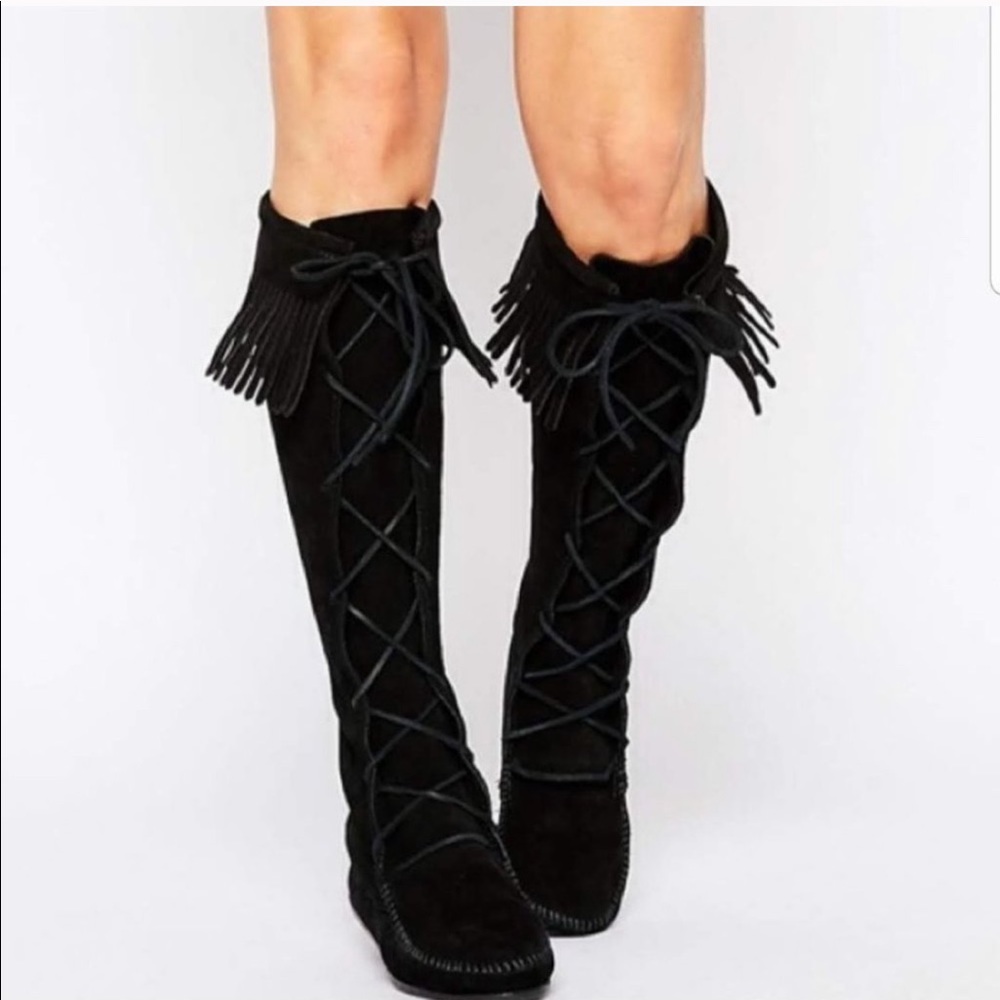 Minnetonka Front Lace Knee High Boot